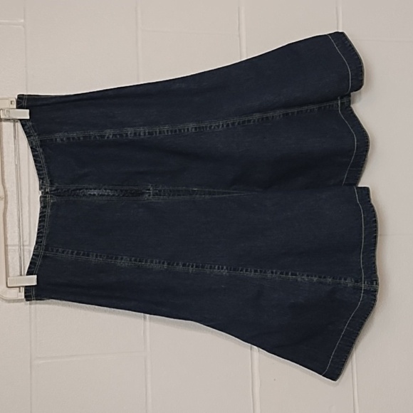 IE Denim Skirt with Green Stitching - Picture 2 of 11